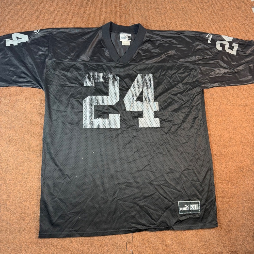 Puma Charles Woodson Oakland Raiders Jersey Mens XL Black Football 24 P701A